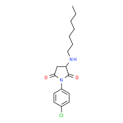 ChemSpider 2D Image | 1-(4-Chlorophenyl)-3-(heptylamino)-2,5-pyrrolidinedione | C17H23ClN2O2