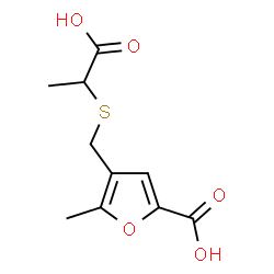 ChemSpider 2D Image | 4-([(1-carboxyethyl)sulfanyl]methyl)-5-methyl-2-furoic acid | C10H12O5S