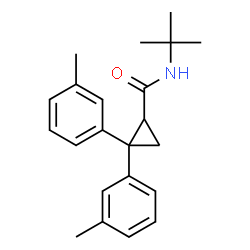 ChemSpider 2D Image | 2,2-Bis(3-methylphenyl)-N-(2-methyl-2-propanyl)cyclopropanecarboxamide | C22H27NO