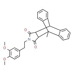 ChemSpider 2D Image | 17-[2-(3,4-Dimethoxyphenyl)ethyl]-1-methyl-17-azapentacyclo[6.6.5.0~2,7~.0~9,14~.0~15,19~]nonadeca-2,4,6,9,11,13-hexaene-16,18-dione | C29H27NO4