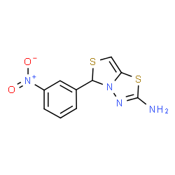 ChemSpider 2D Image | 5-(3-Nitrophenyl)-5H-thiazolo[4,3-b]-1,3,4-thiadiazol-2-amine | C10H8N4O2S2