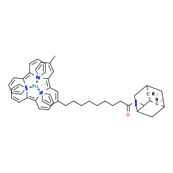 ChemSpider 2D Image | [N-(Adamantan-2-yl)-9-[2-(4-methyl-2(1H)-pyridinylidene-kappaN)-1,2-dihydro-4-pyridinyl-kappaN]nonanamidato(2-)]{bis[2-(2(1H)-pyridinylidene-kappaN)-1,2-dihydropyridinato(2-)-kappaN]}ruthenium(2+) | C50H57N7ORu