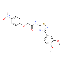 ChemSpider 2D Image | N-[3-(3,4-Dimethoxyphenyl)-1,2,4-thiadiazol-5-yl]-2-(4-nitrophenoxy)acetamide | C18H16N4O6S