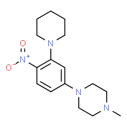 ChemSpider 2D Image | 1-Methyl-4-[4-nitro-3-(1-piperidinyl)phenyl]piperazine | C16H24N4O2