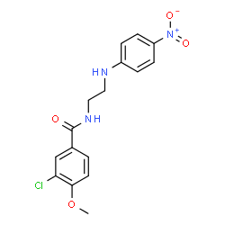 ChemSpider 2D Image | 3-Chloro-4-methoxy-N-{2-[(4-nitrophenyl)amino]ethyl}benzamide | C16H16ClN3O4