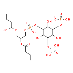 ChemSpider 2D Image | 1-(1-Hydroxybutoxy)-3-[(hydroxy{[2,4,6-trihydroxy-3,5-bis(phosphonooxy)cyclohexyl]oxy}phosphoryl)oxy]-2-propanyl butyrate | C17H35O19P3