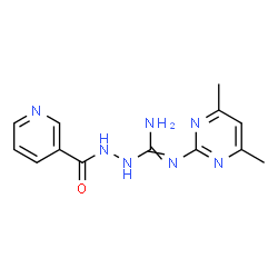 ChemSpider 2D Image | N'-(4,6-Dimethyl-2-pyrimidinyl)-2-(3-pyridinylcarbonyl)hydrazinecarboximidamide | C13H15N7O