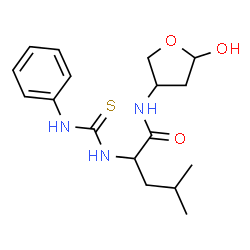 ChemSpider 2D Image | N-(5-Hydroxytetrahydro-3-furanyl)-N~2~-(phenylcarbamothioyl)leucinamide | C17H25N3O3S