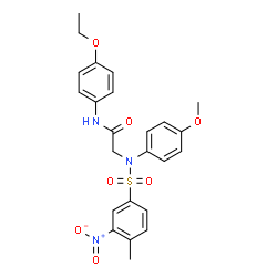 ChemSpider 2D Image | N-(4-Ethoxyphenyl)-N~2~-(4-methoxyphenyl)-N~2~-[(4-methyl-3-nitrophenyl)sulfonyl]glycinamide | C24H25N3O7S