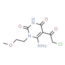 ChemSpider 2D Image | 6-Amino-5-(chloroacetyl)-1-(2-methoxyethyl)-2,4(1H,3H)-pyrimidinedione | C9H12ClN3O4