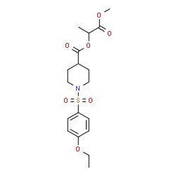 ChemSpider 2D Image | 1-Methoxy-1-oxo-2-propanyl 1-[(4-ethoxyphenyl)sulfonyl]-4-piperidinecarboxylate | C18H25NO7S