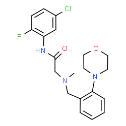 ChemSpider 2D Image | N-(5-Chloro-2-fluorophenyl)-N~2~-methyl-N~2~-[2-(4-morpholinyl)benzyl]glycinamide | C20H23ClFN3O2