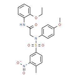 ChemSpider 2D Image | N-(2-Ethoxyphenyl)-N~2~-(4-methoxyphenyl)-N~2~-[(4-methyl-3-nitrophenyl)sulfonyl]glycinamide | C24H25N3O7S