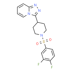 ChemSpider 2D Image | 3-{1-[(3,4-Difluorophenyl)sulfonyl]-4-piperidinyl}[1,2,4]triazolo[4,3-a]pyridine | C17H16F2N4O2S