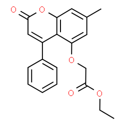 ChemSpider 2D Image | Ethyl [(7-methyl-2-oxo-4-phenyl-2H-chromen-5-yl)oxy]acetate | C20H18O5