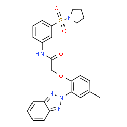 ChemSpider 2D Image | 2-[2-(2H-Benzotriazol-2-yl)-4-methylphenoxy]-N-[3-(1-pyrrolidinylsulfonyl)phenyl]acetamide | C25H25N5O4S