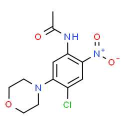ChemSpider 2D Image | N-[4-Chloro-5-(4-morpholinyl)-2-nitrophenyl]acetamide | C12H14ClN3O4