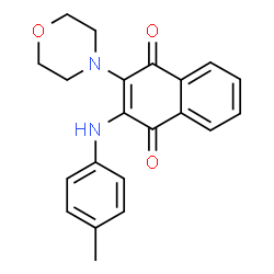 ChemSpider 2D Image | 2-[(4-Methylphenyl)amino]-3-(4-morpholinyl)-1,4-naphthoquinone | C21H20N2O3