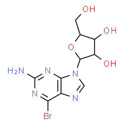 ChemSpider 2D Image | 6-Bromo-9-pentofuranosyl-9H-purin-2-amine | C10H12BrN5O4