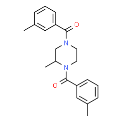 ChemSpider 2D Image | (2-Methyl-1,4-piperazinediyl)bis[(3-methylphenyl)methanone] | C21H24N2O2