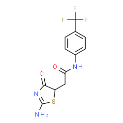 ChemSpider 2D Image | 5-thiazolidineacetamide, 2-imino-4-oxo-N-[4-(trifluoromethyl)phenyl]- | C12H10F3N3O2S
