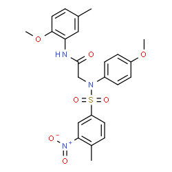 ChemSpider 2D Image | N-(2-Methoxy-5-methylphenyl)-N~2~-(4-methoxyphenyl)-N~2~-[(4-methyl-3-nitrophenyl)sulfonyl]glycinamide | C24H25N3O7S