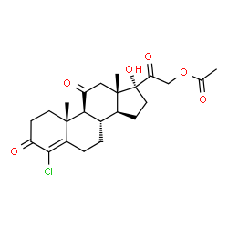 ChemSpider 2D Image | 4-Chloro-17-hydroxy-3,11,20-trioxopregn-4-en-21-yl acetate | C23H29ClO6