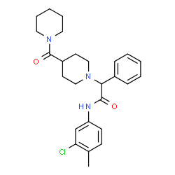 ChemSpider 2D Image | N-(3-Chloro-4-methylphenyl)-2-phenyl-2-[4-(1-piperidinylcarbonyl)-1-piperidinyl]acetamide | C26H32ClN3O2