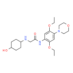 ChemSpider 2D Image | N-[2,5-Diethoxy-4-(4-morpholinyl)phenyl]-N~2~-(4-hydroxycyclohexyl)glycinamide | C22H35N3O5