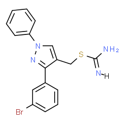 ChemSpider 2D Image | [3-(3-Bromophenyl)-1-phenyl-1H-pyrazol-4-yl]methyl carbamimidothioate | C17H15BrN4S