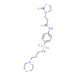 ChemSpider 2D Image | N-(4-{[3-(4-Morpholinyl)propyl]sulfamoyl}phenyl)-3-(2-oxo-1,3-thiazolidin-3-yl)propanamide | C19H28N4O5S2