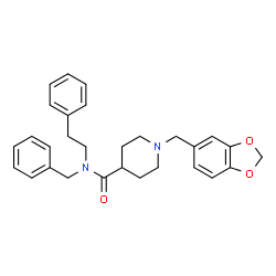 ChemSpider 2D Image | 1-(1,3-Benzodioxol-5-ylmethyl)-N-benzyl-N-(2-phenylethyl)-4-piperidinecarboxamide | C29H32N2O3