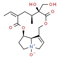 ChemSpider 2D Image | (3Z,5S,6S,14aR,14bR)-3-Ethylidene-6-hydroxy-6-(hydroxymethyl)-5-methyl-3,4,5,6,9,11,13,14,14a,14b-decahydro[1,6]dioxacyclododecino[2,3,4-gh]pyrrolizine-2,7-dione 12-oxide | C18H25NO7