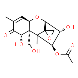 ChemSpider 2D Image | (3alpha,4beta,7alpha)-3,7,15-Trihydroxy-8-oxo-12,13-epoxytrichothec-9-en-4-yl acetate | C17H22O8