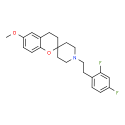 ChemSpider 2D Image | 1'-[2-(2,4-Difluorophenyl)ethyl]-6-methoxy-3,4-dihydrospiro[chromene-2,4'-piperidine] | C22H25F2NO2
