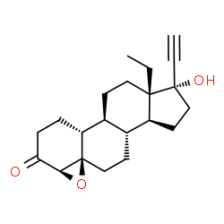 ChemSpider 2D Image | (1aR,4aR,4bS,6aS,7S,9aS,9bR,11aR)-6a-Ethyl-7-ethynyl-7-hydroxytetradecahydrocyclopenta[7,8]phenanthro[1,10a-b]oxiren-2(1aH)-one | C21H28O3