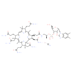 ChemSpider 2D Image | cyanocobalt; [(2R,3S,4R,5S)-5-(5,6-dimethylbenzimidazol-1-yl)-4-hydroxy-2-(hydroxymethyl)tetrahydrofuran-3-yl] [(1S)-1-methyl-2-[3-[(2R,3R,4Z,7S,9Z,12S,13S,14Z,17S,18S,19R)-2,13,18-tris(2-amino-2-oxo-ethyl)-7,12,17-tris(3-amino-3-oxo-propyl)-3,5,8,8,13,15,18,19-octamethyl-2,7,12,17-tetrahydrocorrin-3-yl]propanoylamino]ethyl] hydrogen phosphate | C63H88CoN14O14P