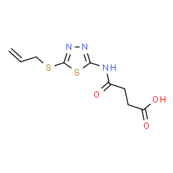 ChemSpider 2D Image | 4-{[5-(Allylsulfanyl)-1,3,4-thiadiazol-2-yl]amino}-4-oxobutanoic acid | C9H11N3O3S2