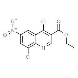 ChemSpider 2D Image | Ethyl 4,8-dichloro-6-nitroquinoline-3-carboxylate | C12H8Cl2N2O4