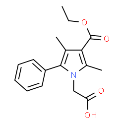 ChemSpider 2D Image | [3-(ethoxycarbonyl)-2,4-dimethyl-5-phenylpyrrol-1-yl]acetic acid | C17H19NO4