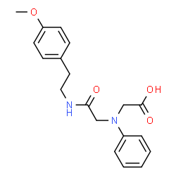 ChemSpider 2D Image | Glycine, N-[2-[[2-(4-methoxyphenyl)ethyl]amino]-2-oxoethyl]-N-phenyl- | C19H22N2O4