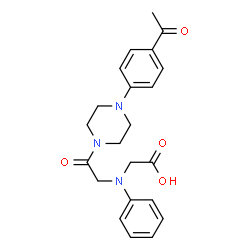 ChemSpider 2D Image | ({2-[4-(4-ACETYLPHENYL)PIPERAZIN-1-YL]-2-OXOETHYL}(PHENYL)AMINO)ACETIC ACID | C22H25N3O4