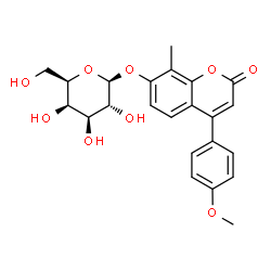 ChemSpider 2D Image | 4-(4-Methoxyphenyl)-8-methyl-2-oxo-2H-chromen-7-yl beta-D-galactopyranoside | C23H24O9