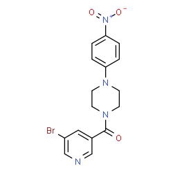 ChemSpider 2D Image | (5-Bromo-3-pyridinyl)[4-(4-nitrophenyl)-1-piperazinyl]methanone | C16H15BrN4O3