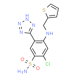 ChemSpider 2D Image | Azosemide | C12H11ClN6O2S2