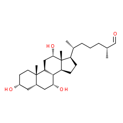 ChemSpider 2D Image | (25R)-3alpha,7alpha,12alpha-trihydroxy-5beta-cholestan-26-al | C27H46O4