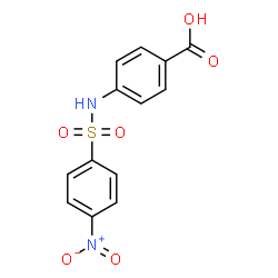 ChemSpider 2D Image | 4-[[(4-nitrophenyl)sulfonyl]amino]Benzoic acid | C13H10N2O6S