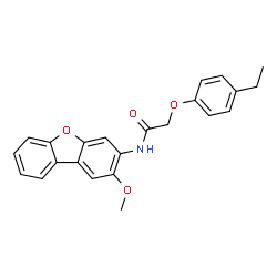 ChemSpider 2D Image | 2-(4-Ethylphenoxy)-N-(2-methoxydibenzo[b,d]furan-3-yl)acetamide | C23H21NO4