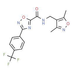 ChemSpider 2D Image | N-[(3,5-Dimethyl-1,2-oxazol-4-yl)methyl]-3-[4-(trifluoromethyl)phenyl]-1,2,4-oxadiazole-5-carboxamide | C16H13F3N4O3
