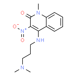 ChemSpider 2D Image | 4-(3-Dimethylamino-propylamino)-1-methyl-3-nitro-1H-quinolin-2-one | C15H20N4O3